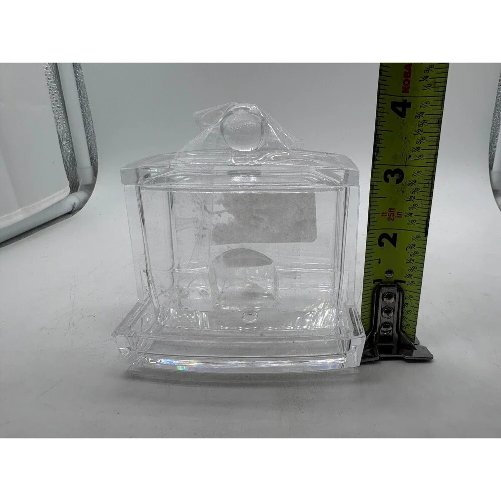 Cotton Swab Holder Organizer Clear Plastic Storage Box Chest Cosmetic